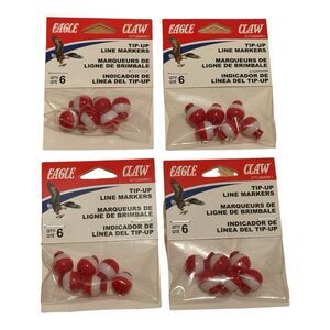4 Packs Lot Eagle Claw Tip-Up Line Markers 6-Count Package